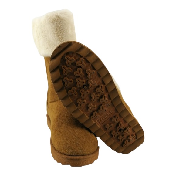 Mudd Cherry 907 Brown Ladies Faux Fur topped micro suede Boot - Picture 2 of 5